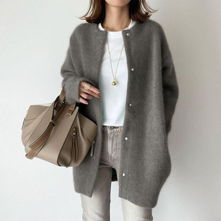Beatrice | Women's Long Sleeve Open Front Cardigan - Beige - Image 4