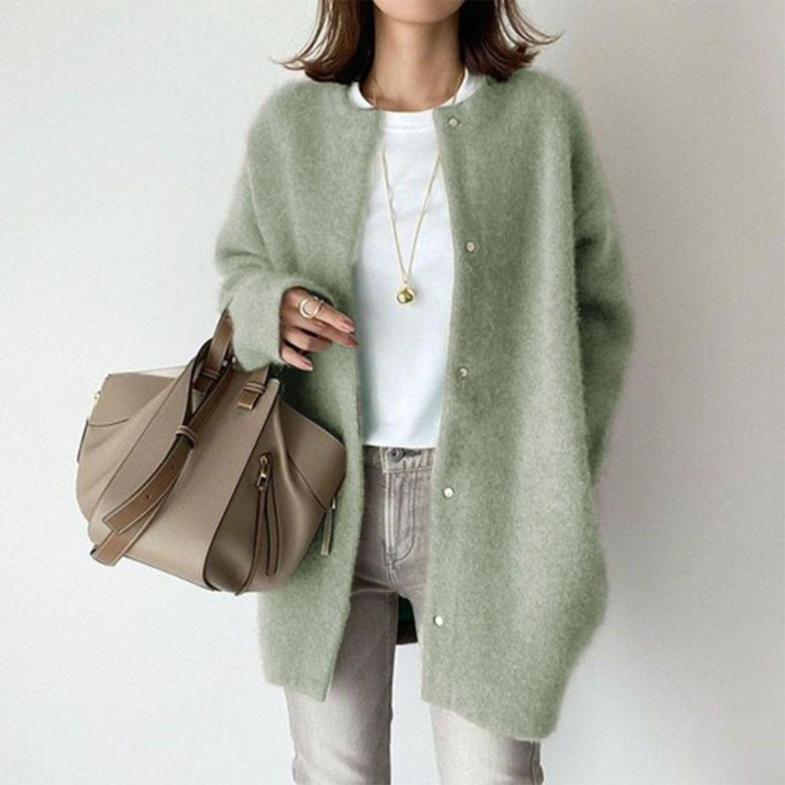 Beatrice | Women's Long Sleeve Open Front Cardigan - Beige - Image 6