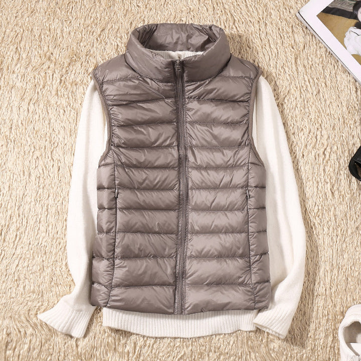 Beatrix | Women's Quilted Puffer Vest - Grey - Image 1