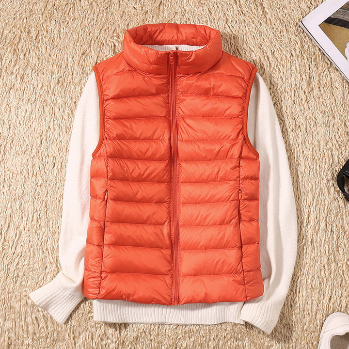 Beatrix | Women's Quilted Puffer Vest - Grey - Image 11