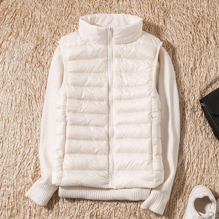 Beatrix | Women's Quilted Puffer Vest - Grey - Image 12