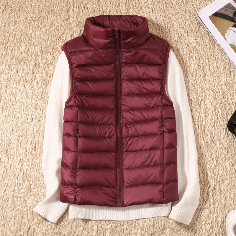 Beatrix | Women's Quilted Puffer Vest - Grey - Image 2