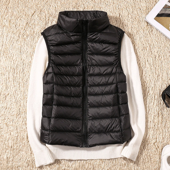 Beatrix | Women's Quilted Puffer Vest - Grey - Image 3