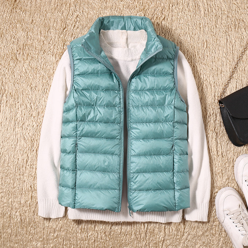 Beatrix | Women's Quilted Puffer Vest - Grey - Image 5