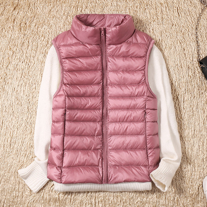 Beatrix | Women's Quilted Puffer Vest - Grey - Image 6