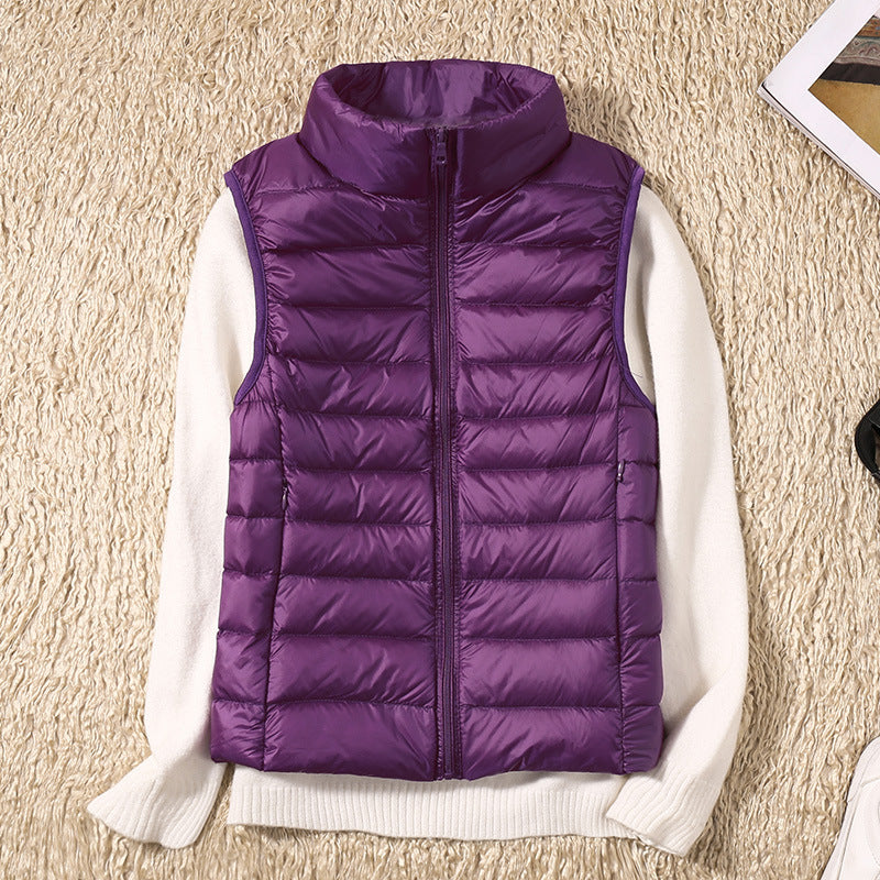 Beatrix | Women's Quilted Puffer Vest - Grey - Image 7