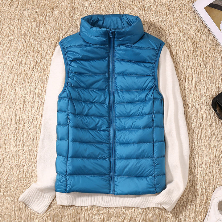 Beatrix | Women's Quilted Puffer Vest - Grey - Image 8