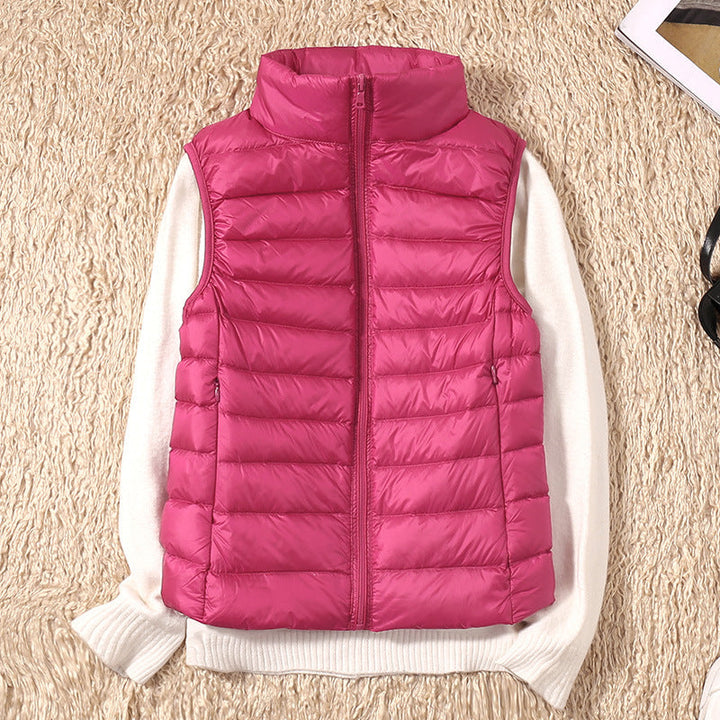 Beatrix | Women's Quilted Puffer Vest - Grey - Image 9