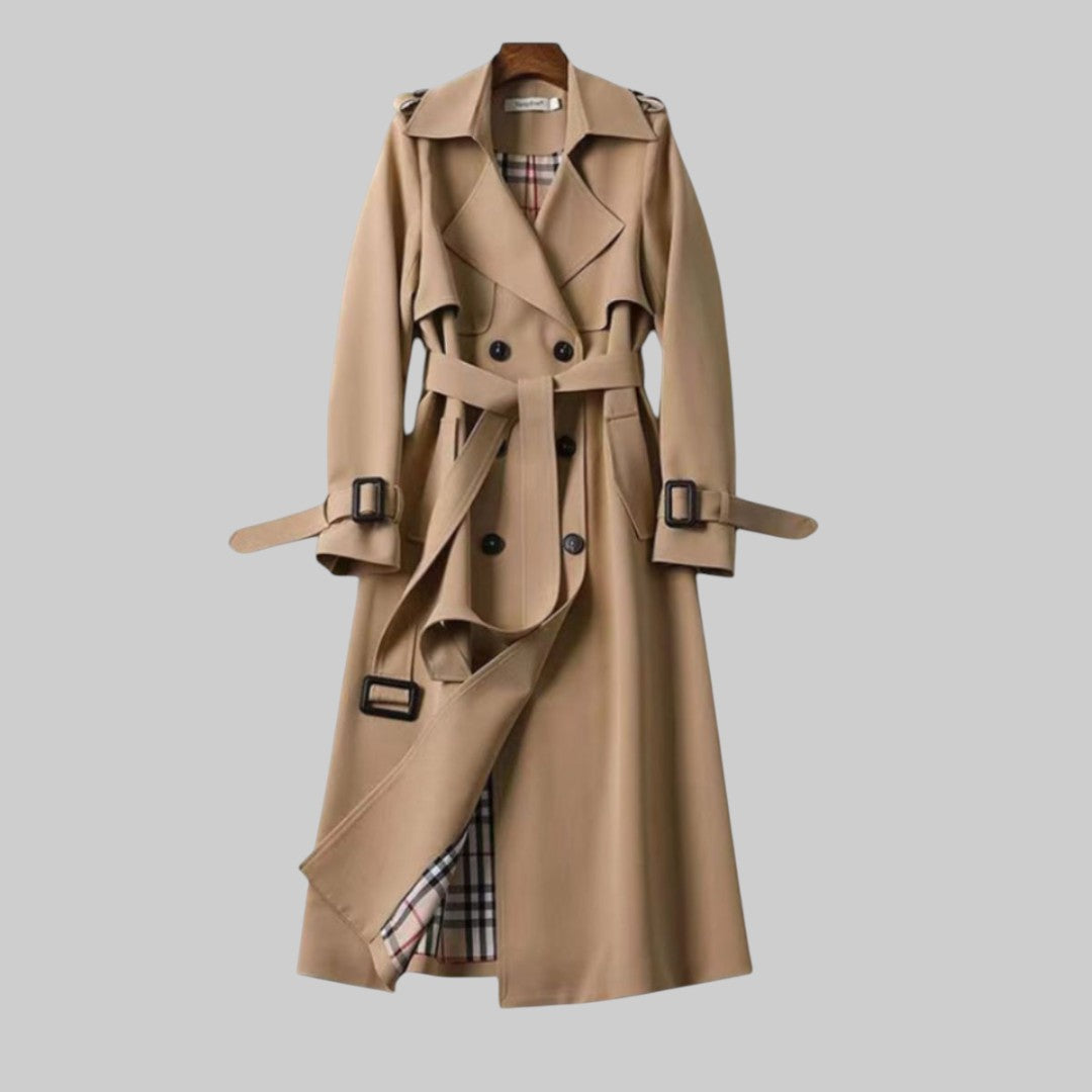 Bonnie | Women's Double Breasted Trench Coat - Beige - Image 1