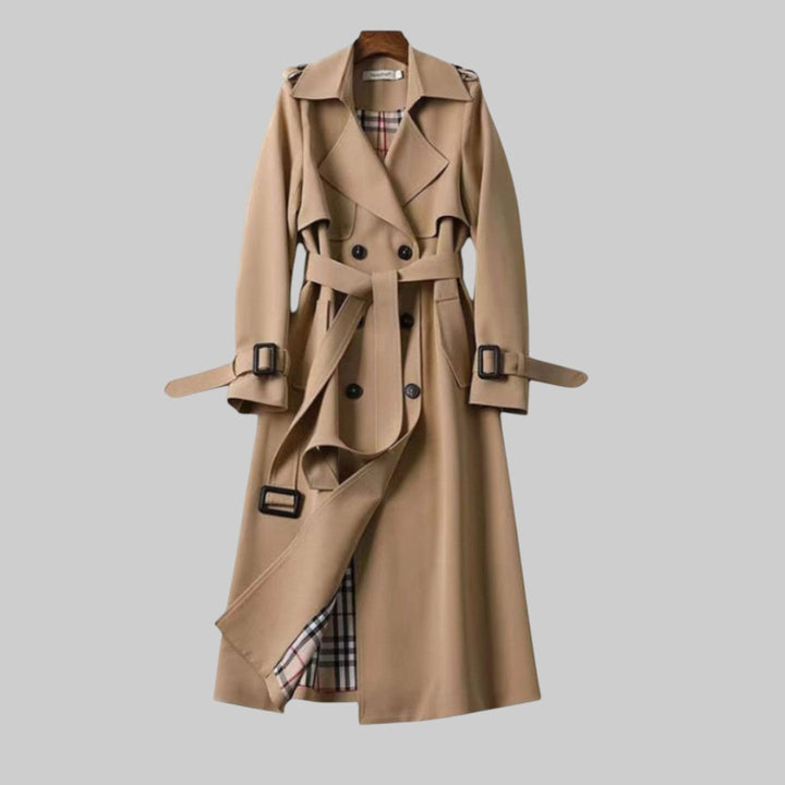 Bonnie | Women's Double Breasted Trench Coat - Beige - Image 1