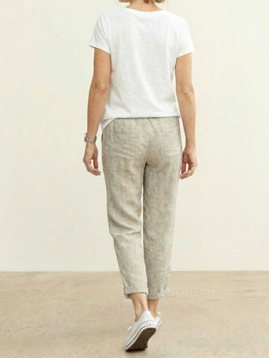 River | Women's Linen Drawstring Pants Relaxed Tapered Fit