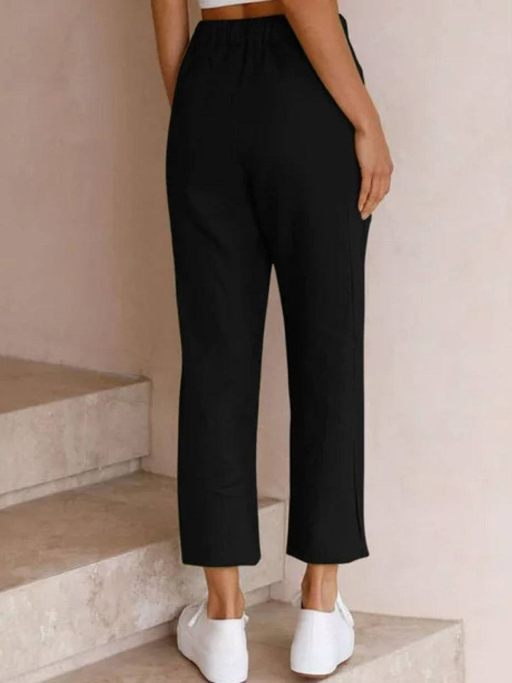 River | Women's Linen Drawstring Pants Relaxed Tapered Fit