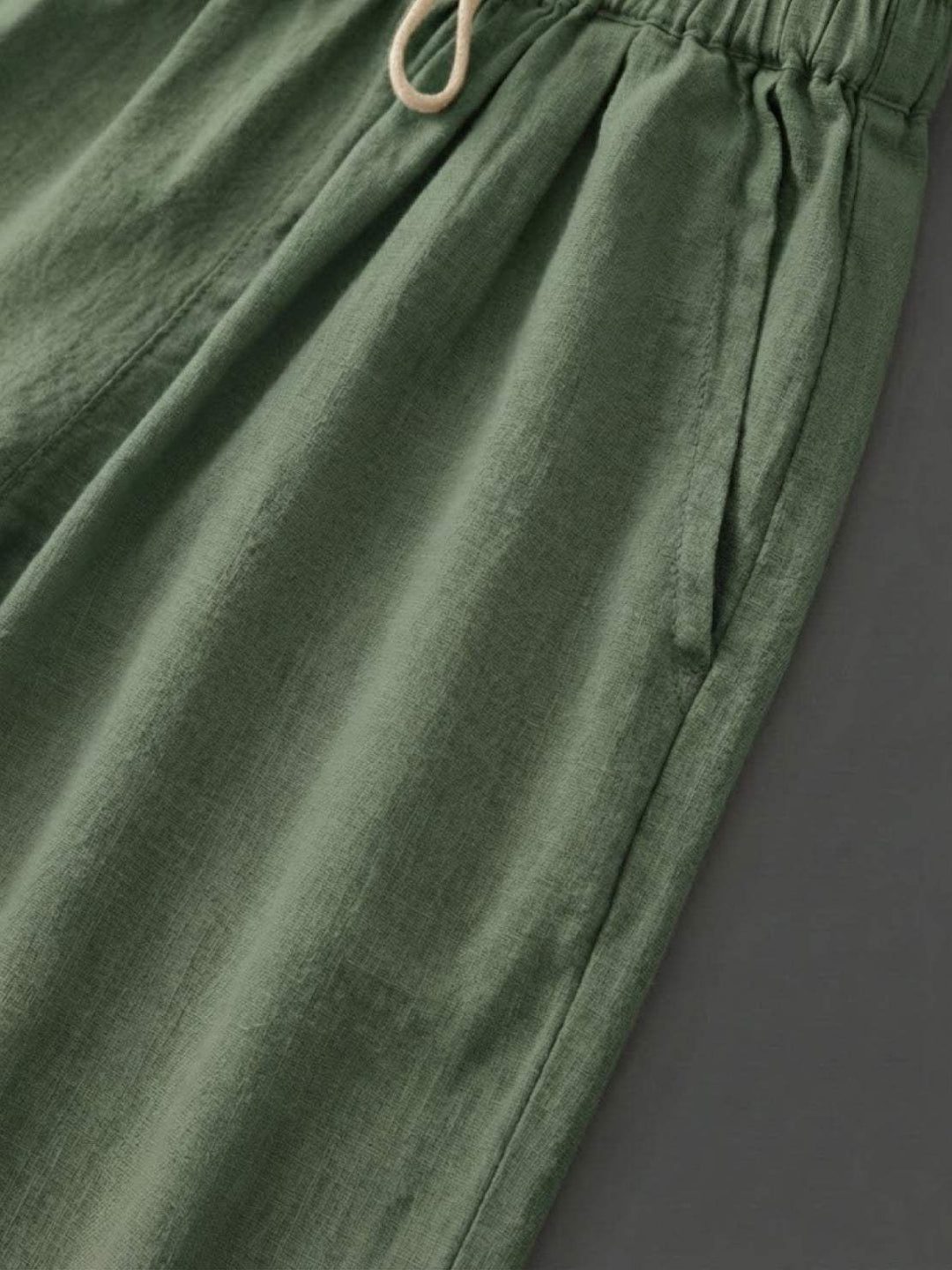 River | Women's Linen Drawstring Pants Relaxed Tapered Fit