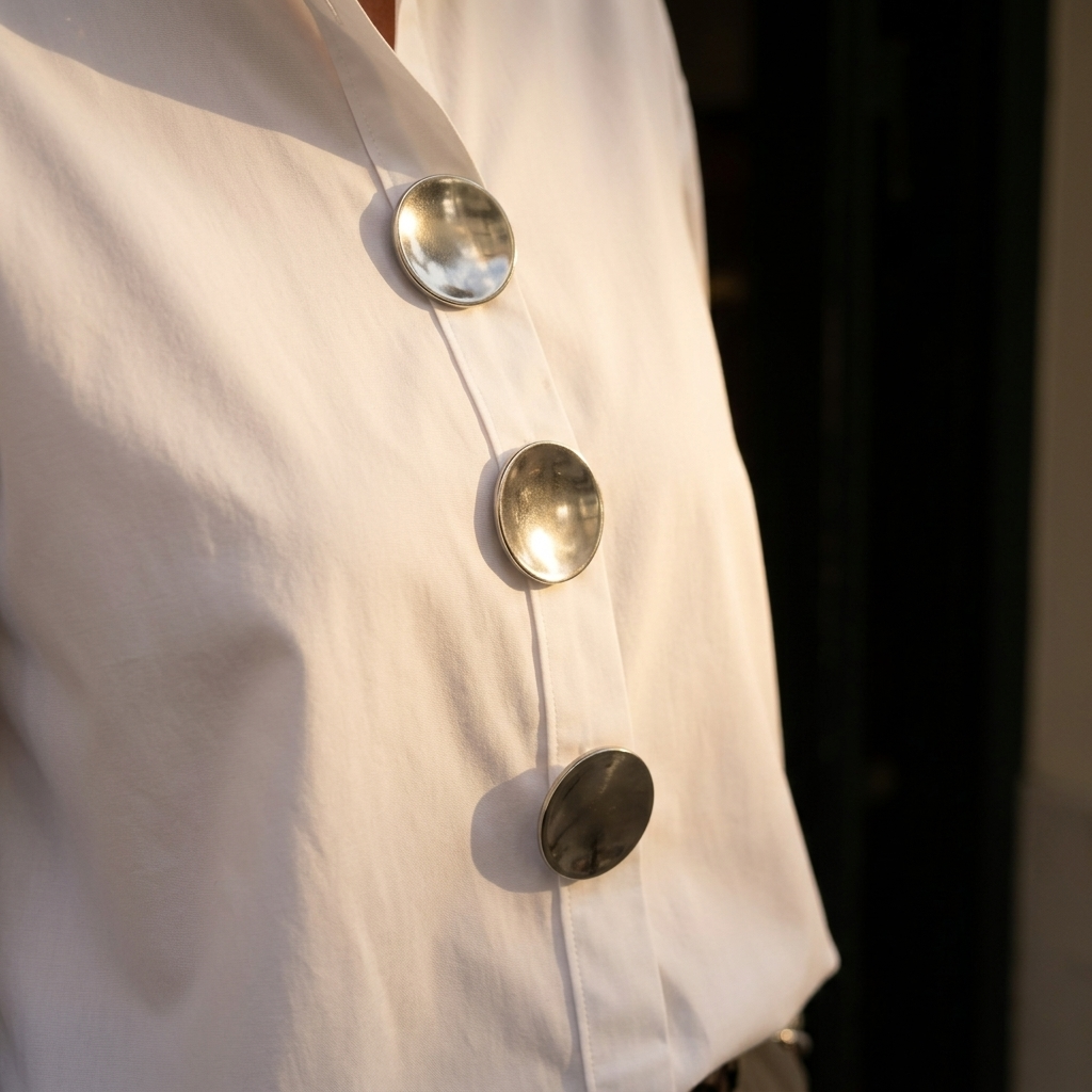 Brennie | Women's White Oversized Button-Down Blouse - White - Image 5