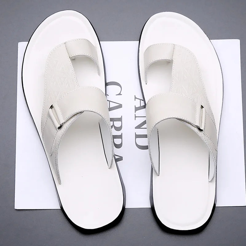 Brentley | Men's Leather Thong Sandals Open Toe - Image 1