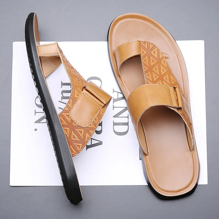Brentley | Men's Leather Thong Sandals Open Toe - Image 3