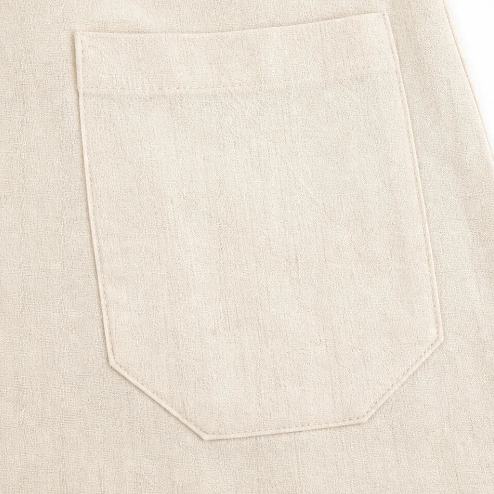 Brindara | Women's Sleeveless Button Front Pocket Dress - Cream - Image 10