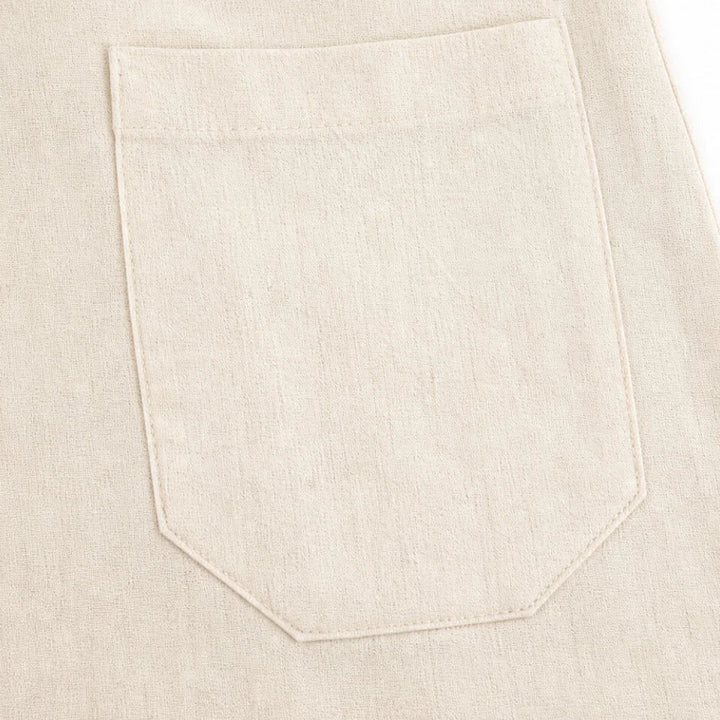 Brindara | Women's Sleeveless Button Front Pocket Dress - Cream - Image 10