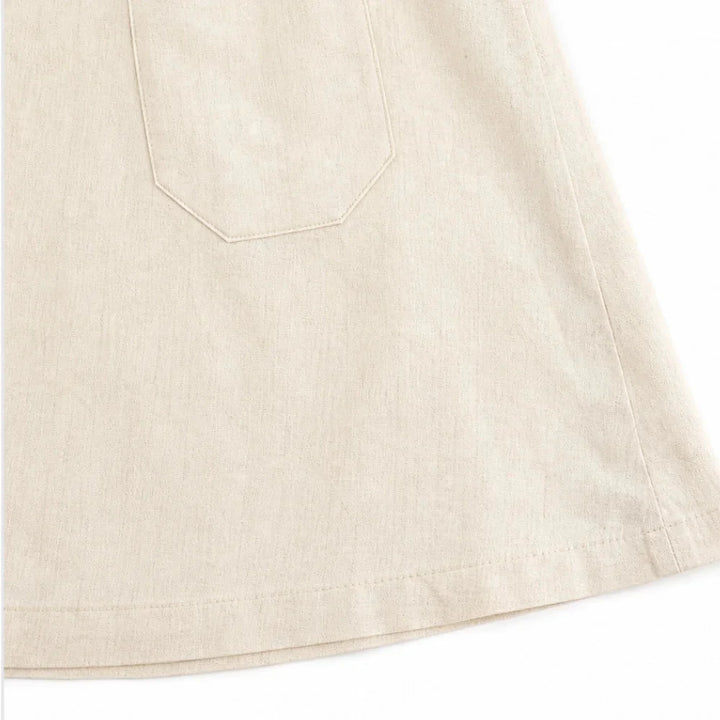Brindara | Women's Sleeveless Button Front Pocket Dress - Cream - Image 11