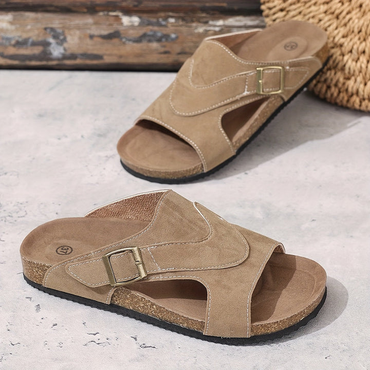 Brindelle | Women's Flat Sandal with Ankle Strap - Black - Image 20