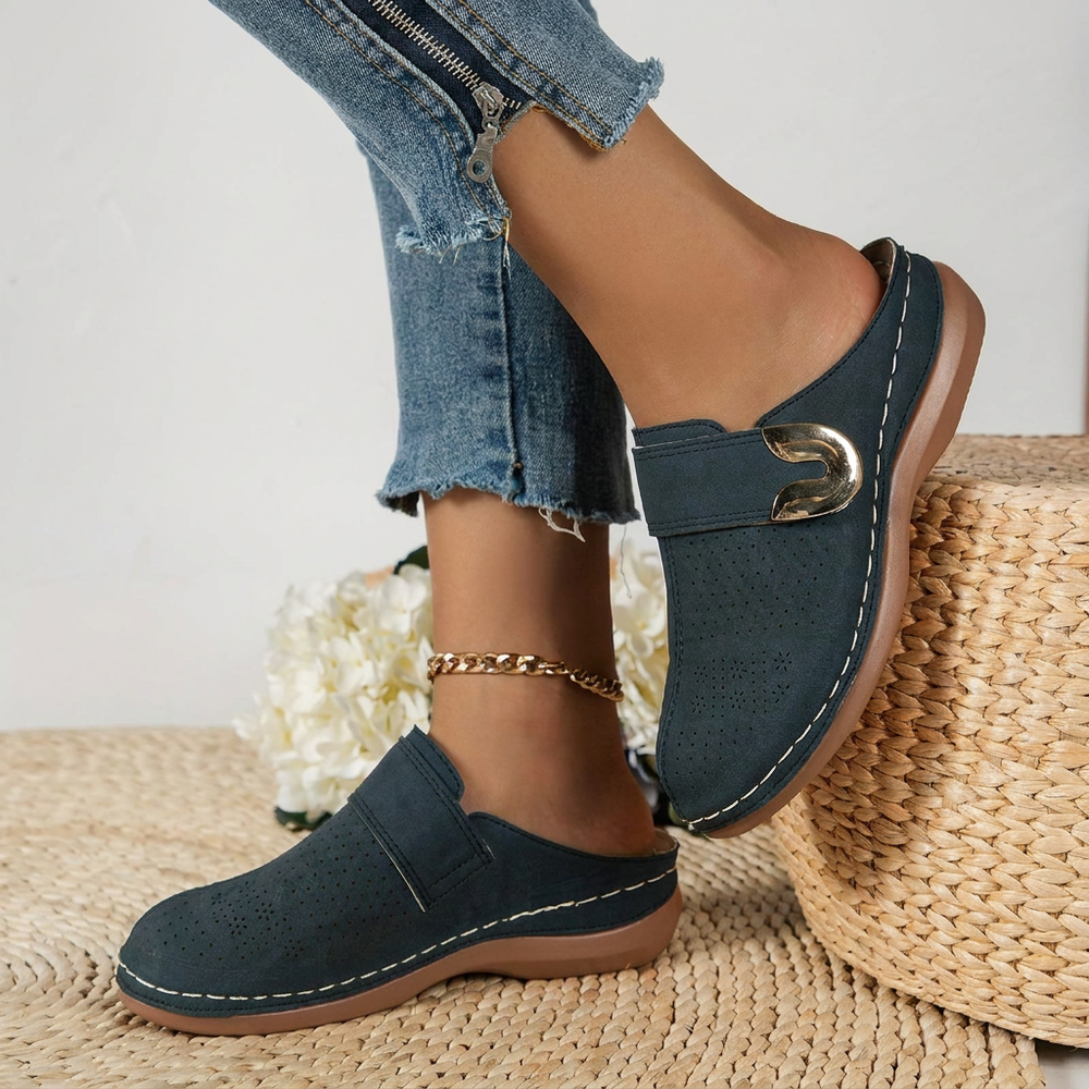 Brindeva | Women's Orthopedic Slip-On Mule Flat - Black - Image 2