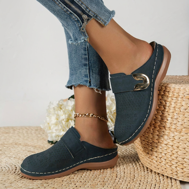Brindeva | Women's Orthopedic Slip-On Mule Flat - Black - Image 2