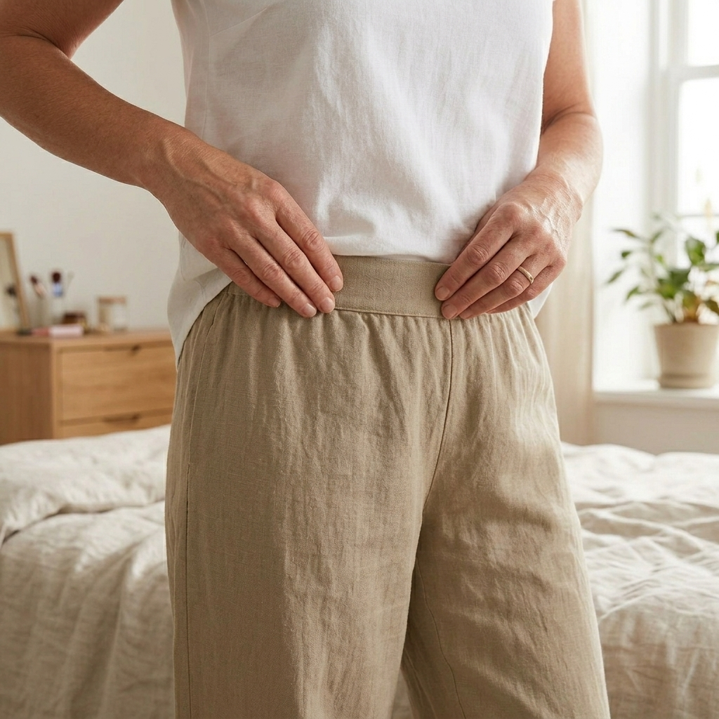 Brindis | Women's Wide Leg Cropped Linen Pants - Beige - Image 3