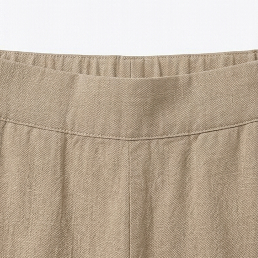 Brindis | Women's Wide Leg Cropped Linen Pants - Beige - Image 7