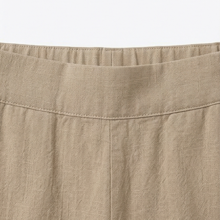 Brindis | Women's Wide Leg Cropped Linen Pants - Beige - Image 7
