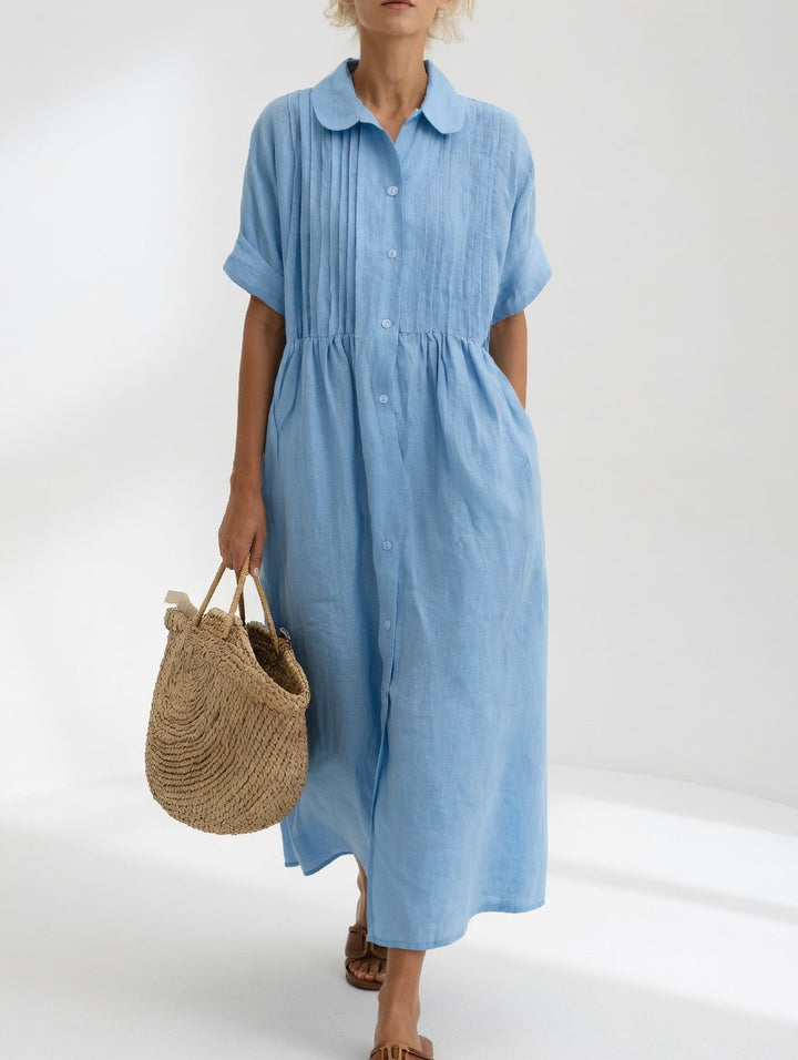 Brindleigh | Women's Summer Maxi Dress Collared - White - Image 2