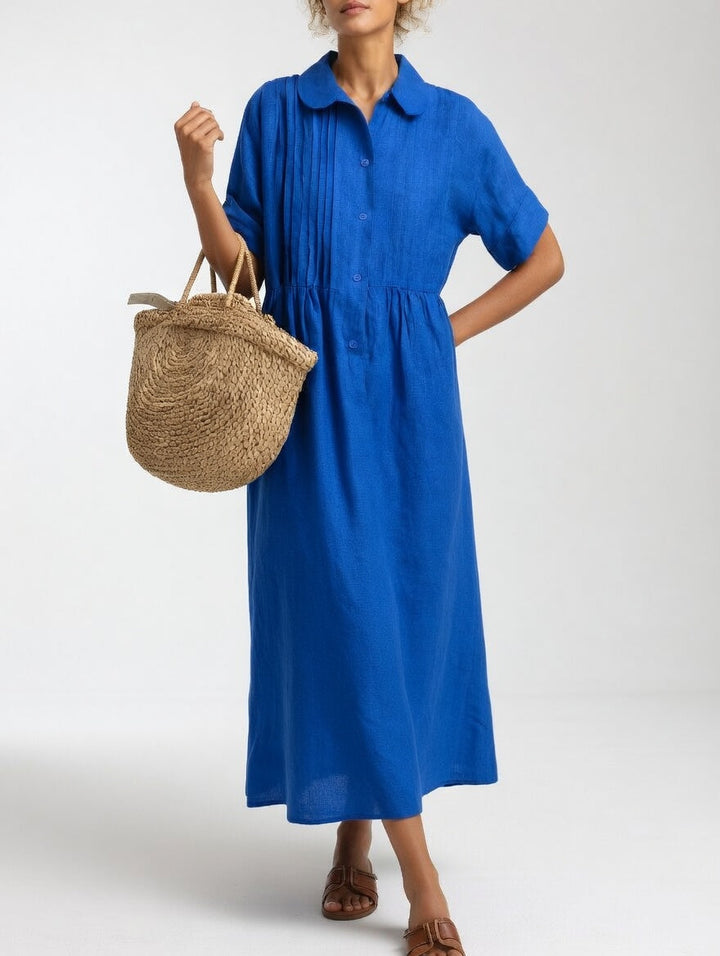 Brindleigh | Women's Summer Maxi Dress Collared - White - Image 3