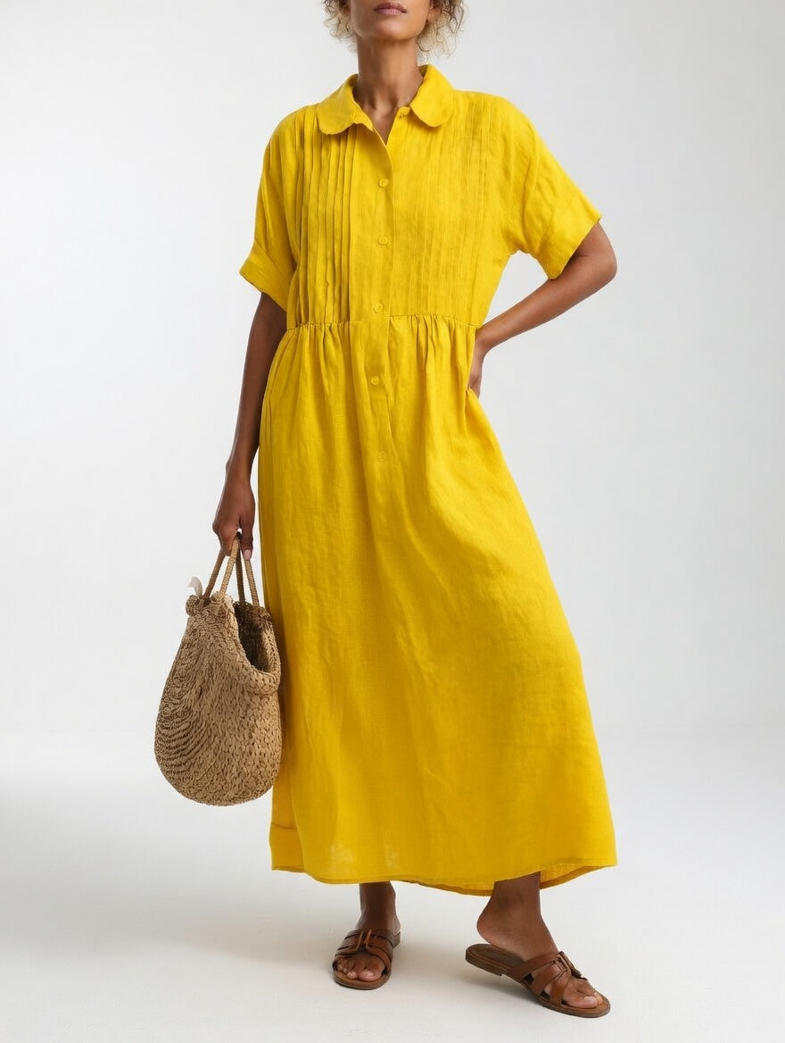 Brindleigh | Women's Summer Maxi Dress Collared - White - Image 6