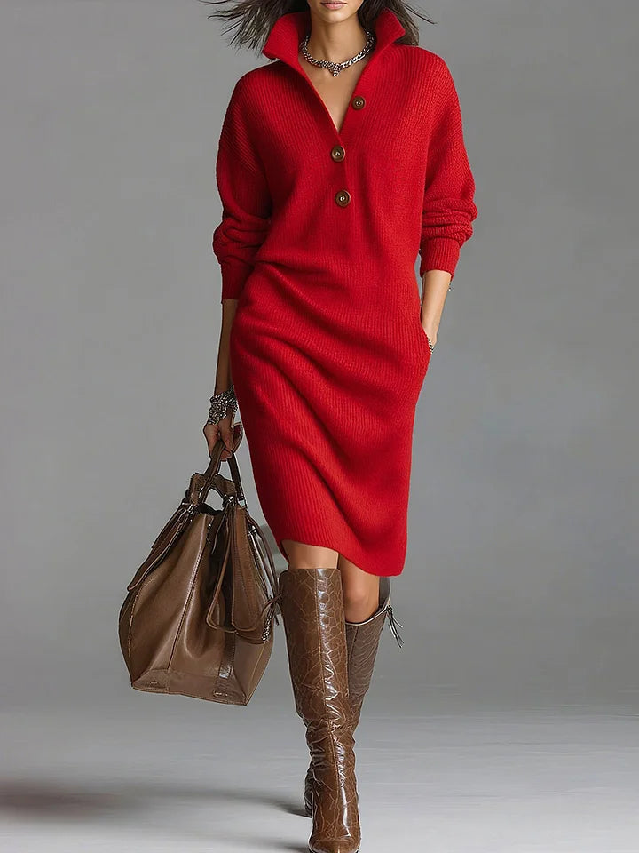 Brinelle | Women's Sweater Dress Knit Midi Dress - Image 2