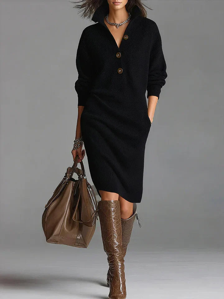 Brinelle | Women's Sweater Dress Knit Midi Dress - Image 4