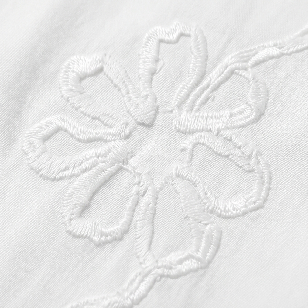Brinley | Women's Floral Embroidered Puff Sleeve Blouse - White - Image 12