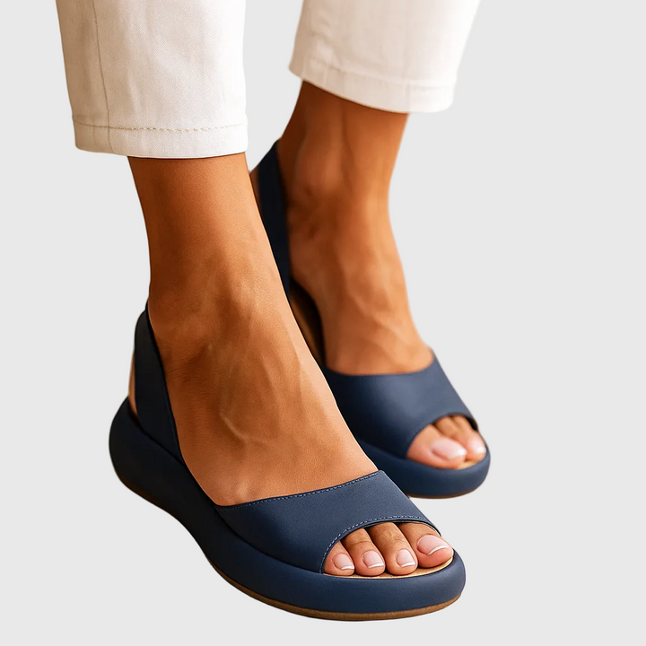 Briony | Women's Open Toe Slide Sandals - Orange - Image 7