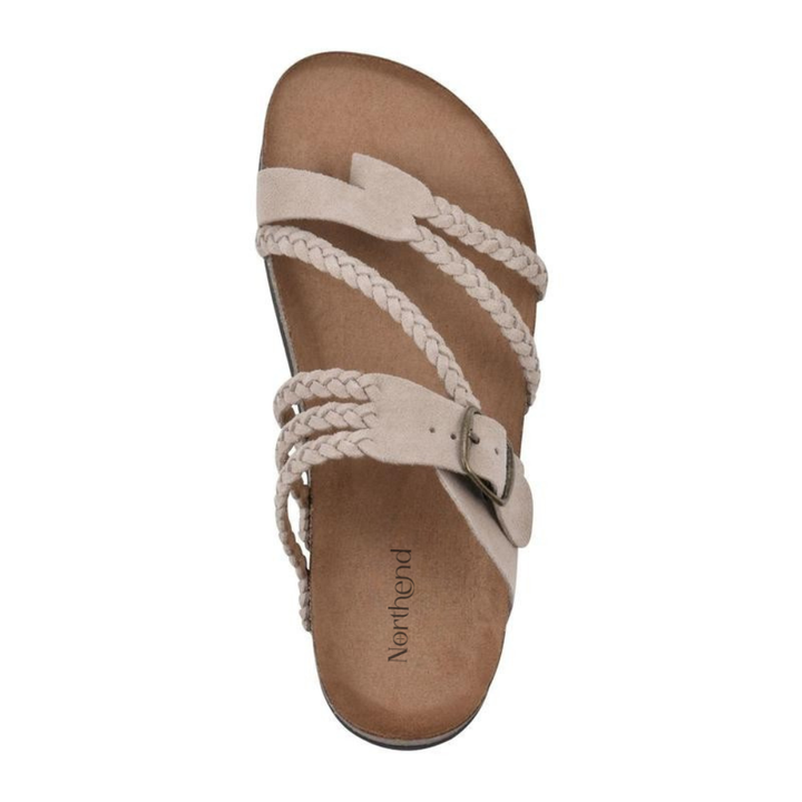 Bronte | Women's Braided Buckle Flat Sandals - Green - Image 2