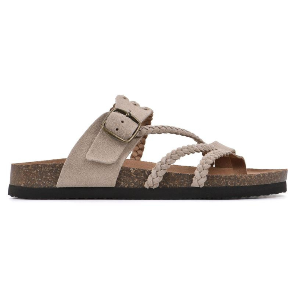 Bronte | Women's Braided Buckle Flat Sandals - Green - Image 3