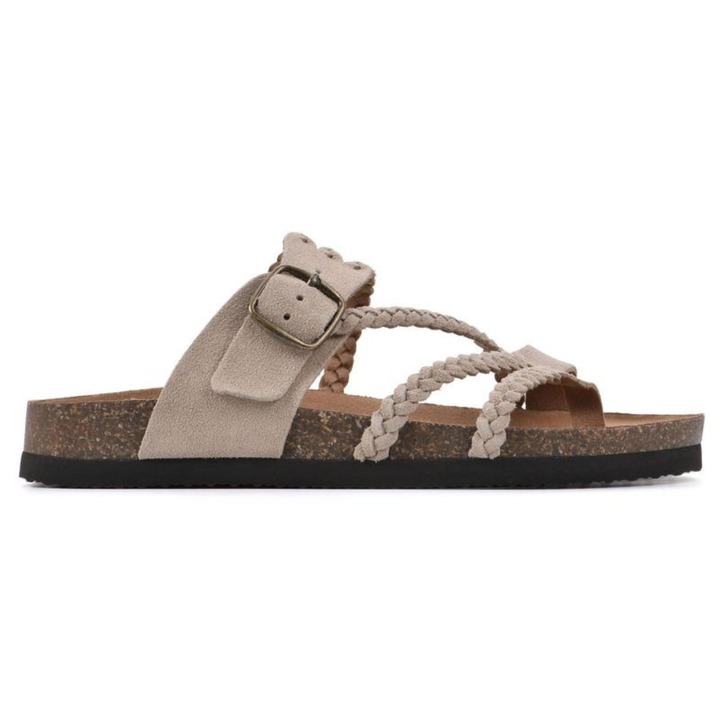 Bronte | Women's Braided Buckle Flat Sandals - Green - Image 3