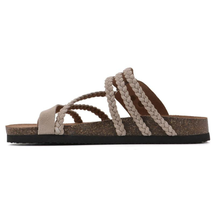 Bronte | Women's Braided Buckle Flat Sandals - Green - Image 5