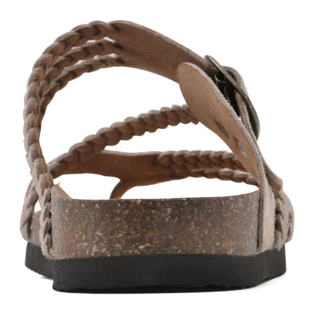 Bronte | Women's Braided Buckle Flat Sandals - Green - Image 6