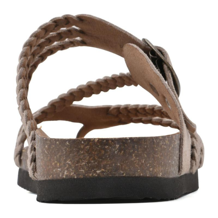 Bronte | Women's Braided Buckle Flat Sandals - Green - Image 6