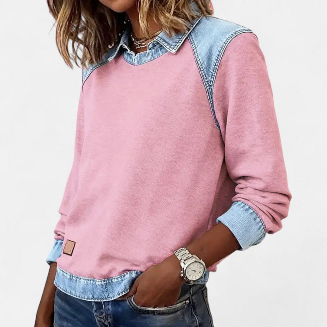 Bronte | Women's Collared Long Sleeve Sweater - Beige - Image 17