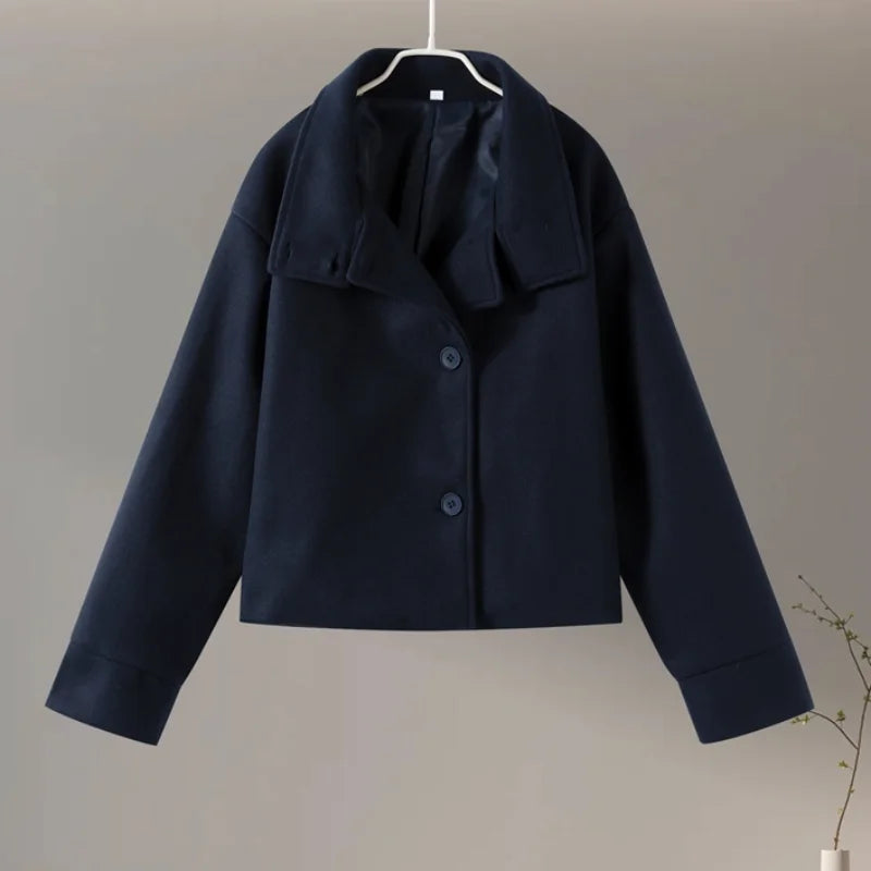 Bronte | Women's Double Breasted Stand Collar Coat - Grey - Image 10