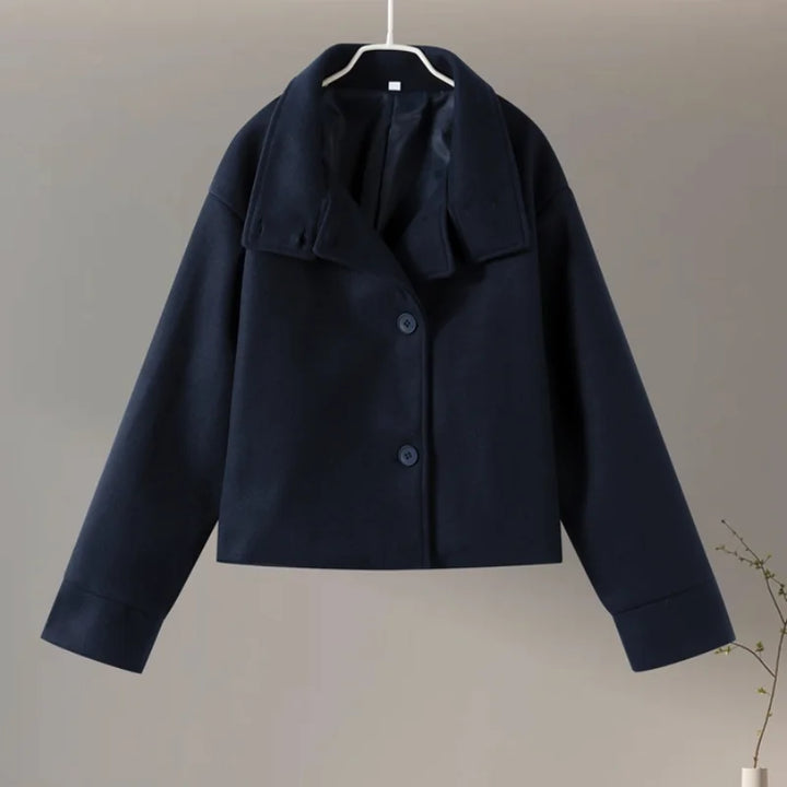 Bronte | Women's Double Breasted Stand Collar Coat - Grey - Image 10