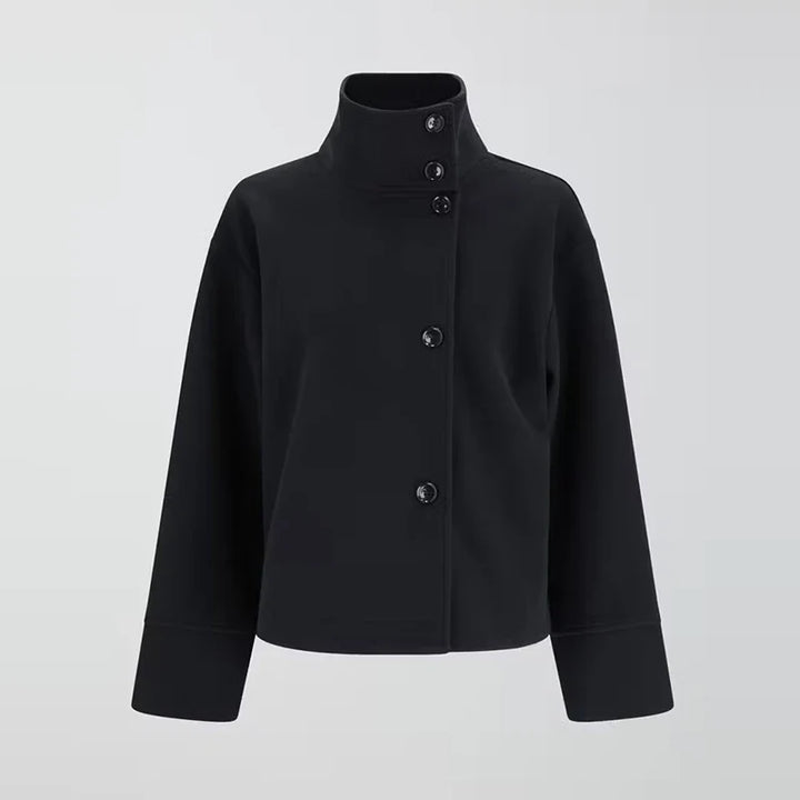 Bronte | Women's Double Breasted Stand Collar Coat - Grey - Image 15