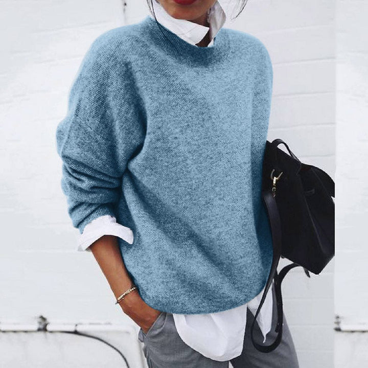 Bronwyn | Women's Oversized Round Neck Sweater - Khaki - Image 2