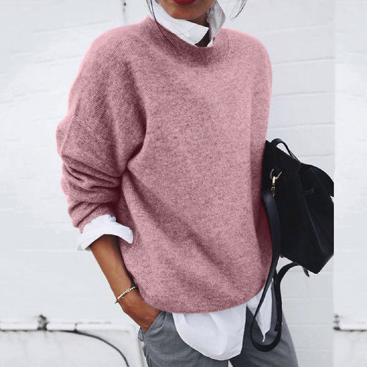 Bronwyn | Women's Oversized Round Neck Sweater - Khaki - Image 3