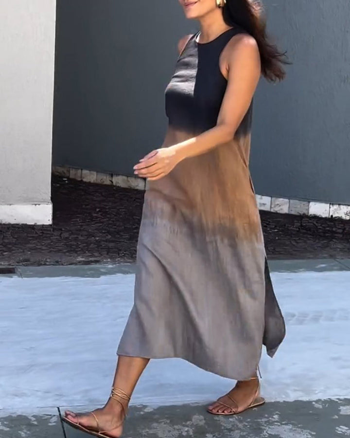 Anette | Sleeveless Ombre Dress with Round Neck