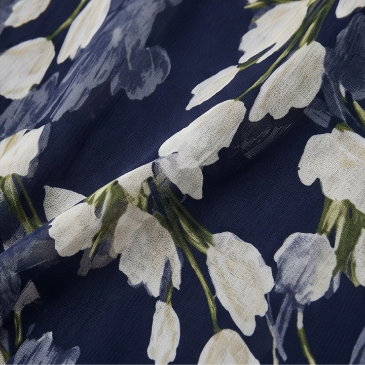 Calanthe | Women's Floral Midi Dress Navy - Navy - Image 10